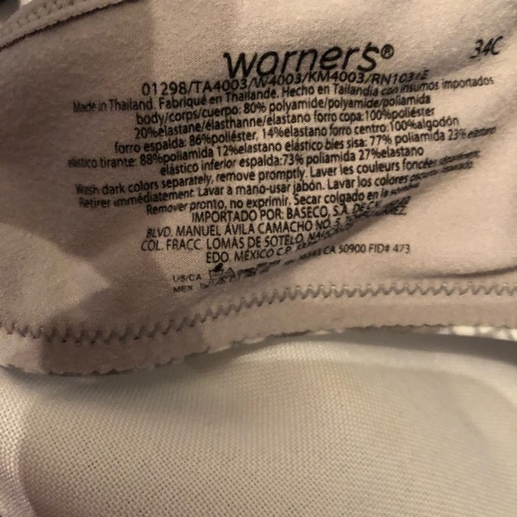 Warner’s Full Coverage Wire Free Lift Bra Gray 34C - Picture 5 of 6